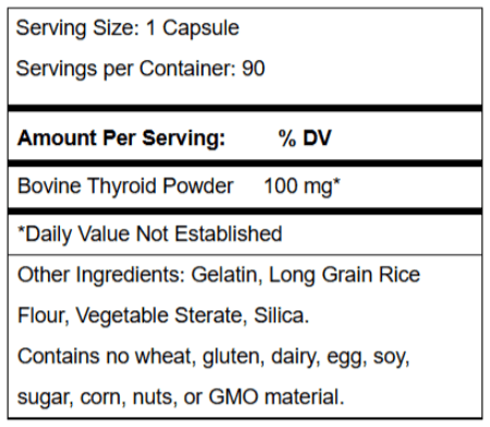 Advanced BioNutritionals Thyrovanz Supplement-Facts