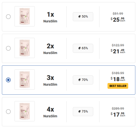 NuraSlim Detox Tea price Details