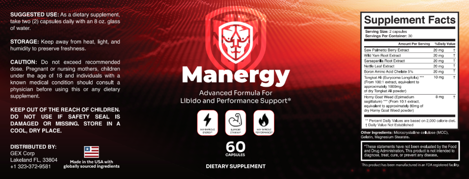 Manergy Supplement Fact