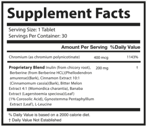 GlycoFree Supplement Facts