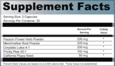 Nerve Soothe Supplement Facts